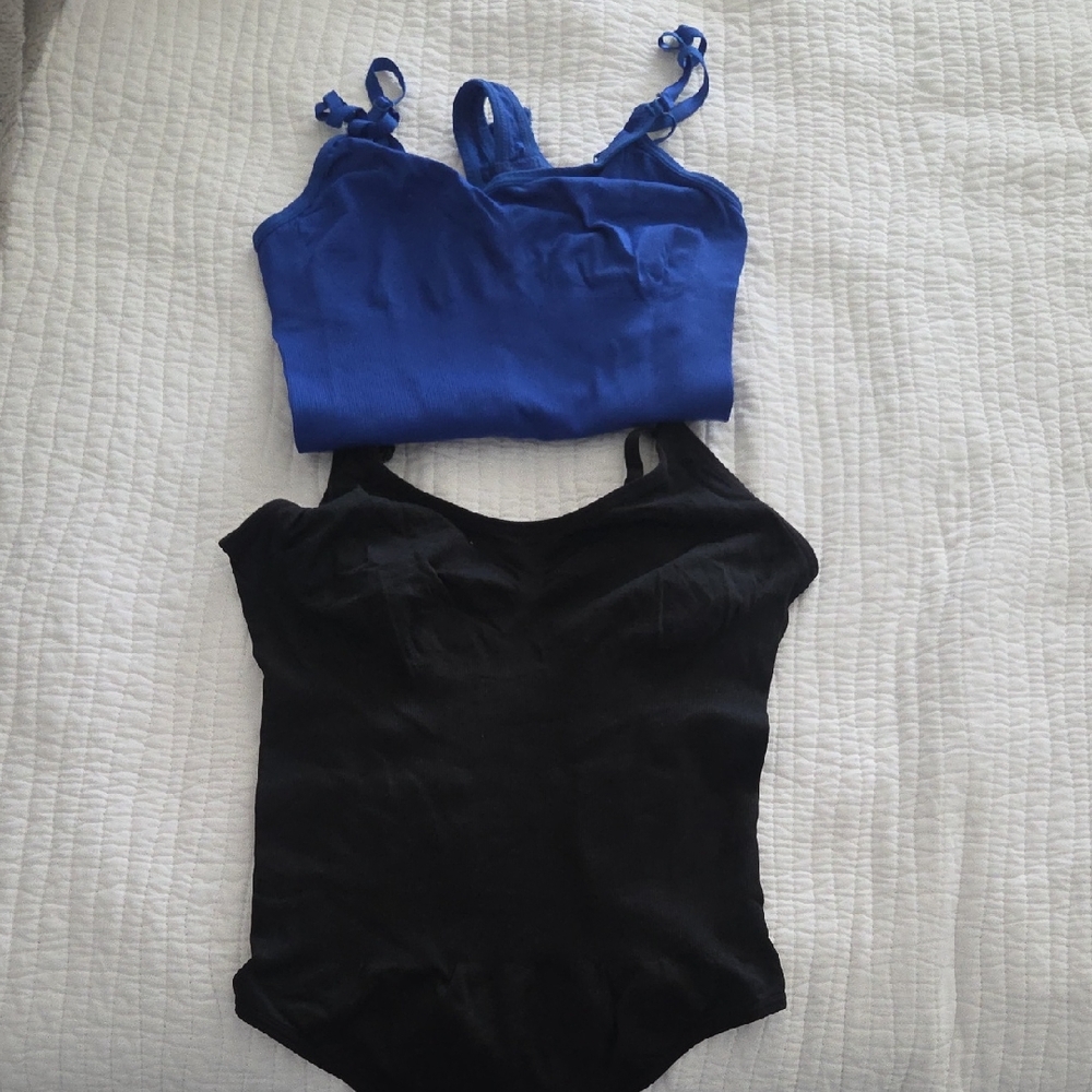 Blue and Black Bodysuit Set